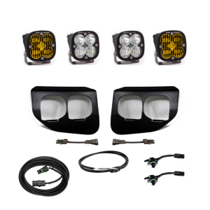 Ford Super Duty Fog Light Pocket Kit - Baja Designs - SAE/Pro DC - Amber - `20-`27